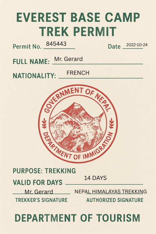 Everest Base Camp Trek Permit